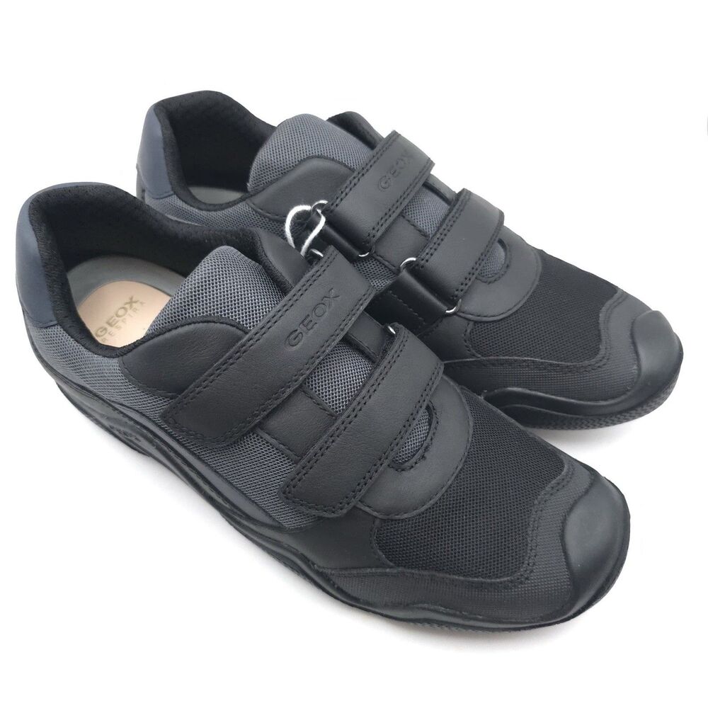 GEOX RESPIRA New‎ Wader LEATHER Sneakers Shoes 6.5 Big Kids Black ITALIAN PATENT